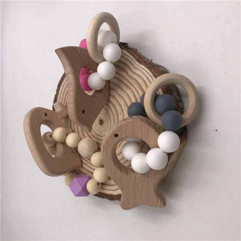 Adorable Baby Teething Bracelet with Rattle & Drum