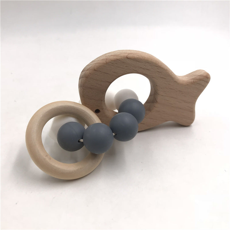 Adorable Baby Teething Bracelet with Rattle & Drum