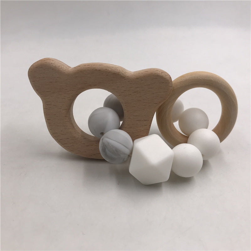 Adorable Baby Teething Bracelet with Rattle & Drum