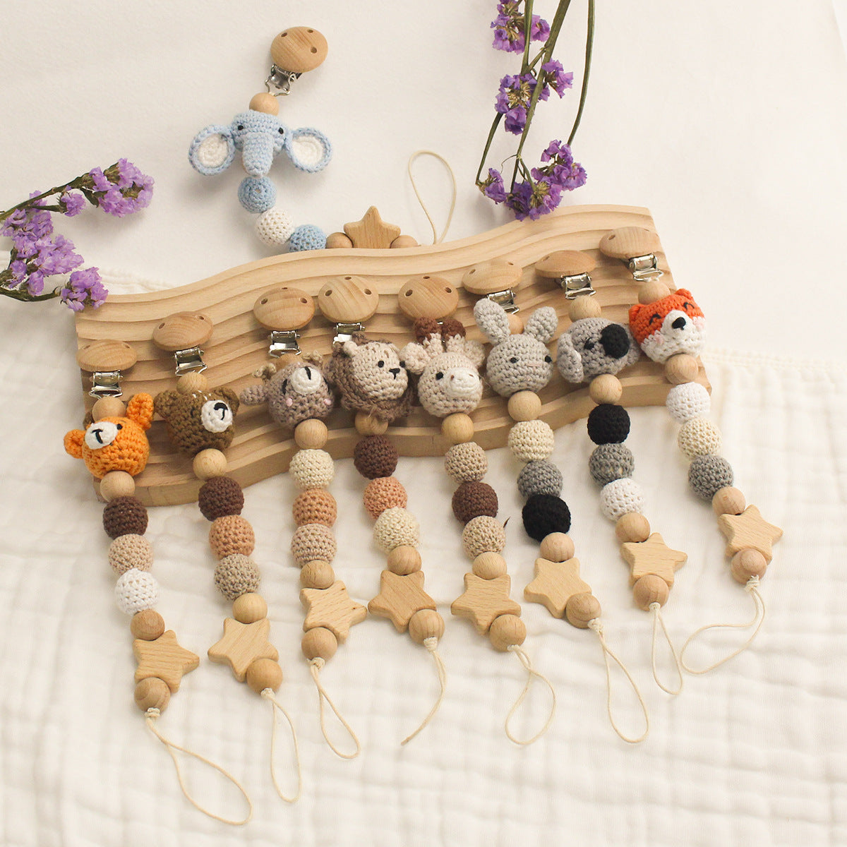 Adorable Baby Pacifier Chain with Fun Cartoon Animals