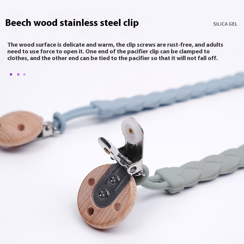 Gentle Silicone Teether with Handy Pacifier Clip